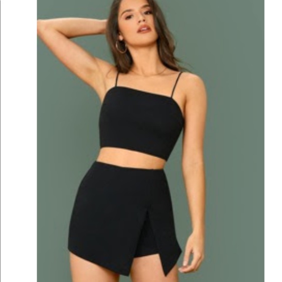 Size S Shein Black Skort Set